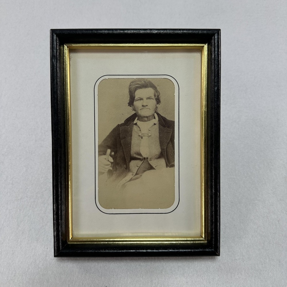 Vintage Frank Lawrence Worcester MA Cabinet Card Photo Man 4x6 Framed Sepia OLD